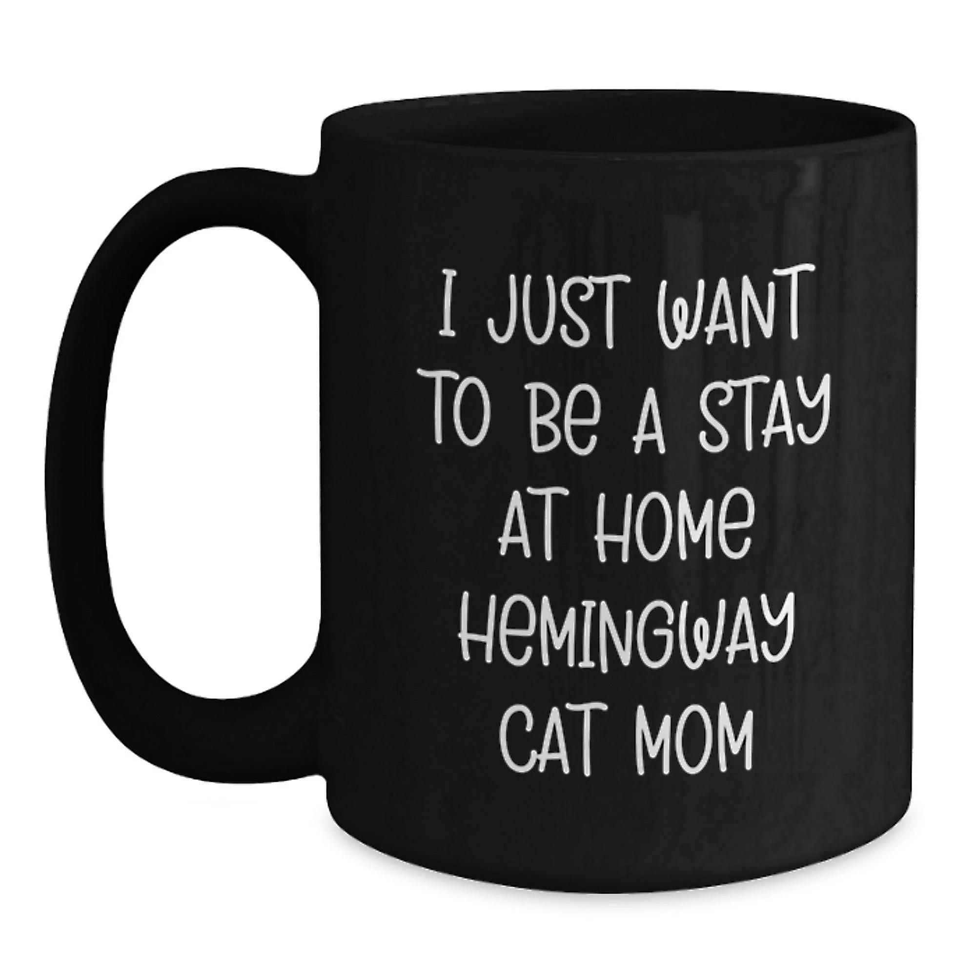 Funny Hemingway Cat Gifts for Women on Valentine's, Black Coffee Mug for Hemingway Cat Mom