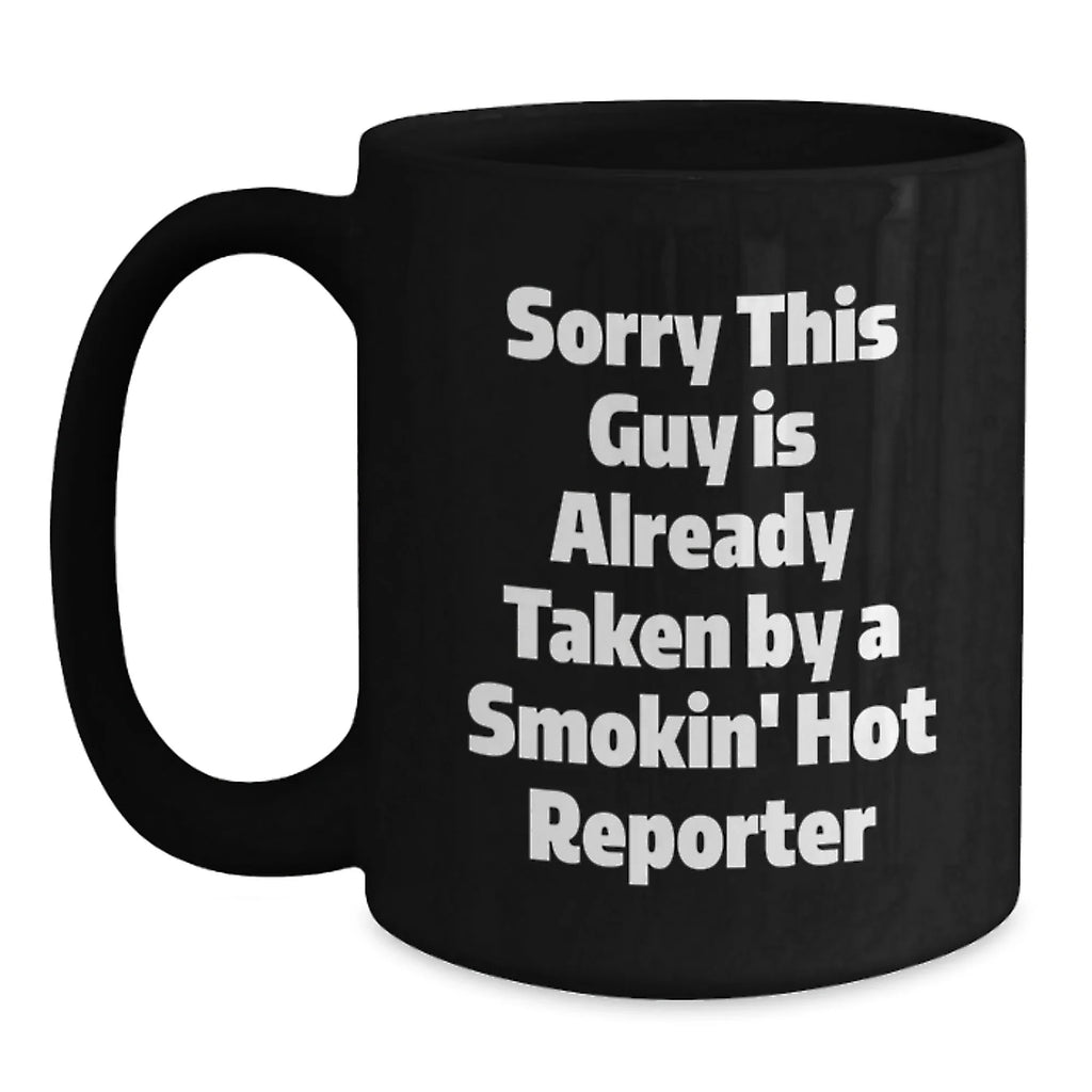 Funny Reporter Gifts for Men, Black Coffee Mug, Perfect for Christmas Unique Gifts from Friends, Family or Coworkers, 'Sorry This Guy'