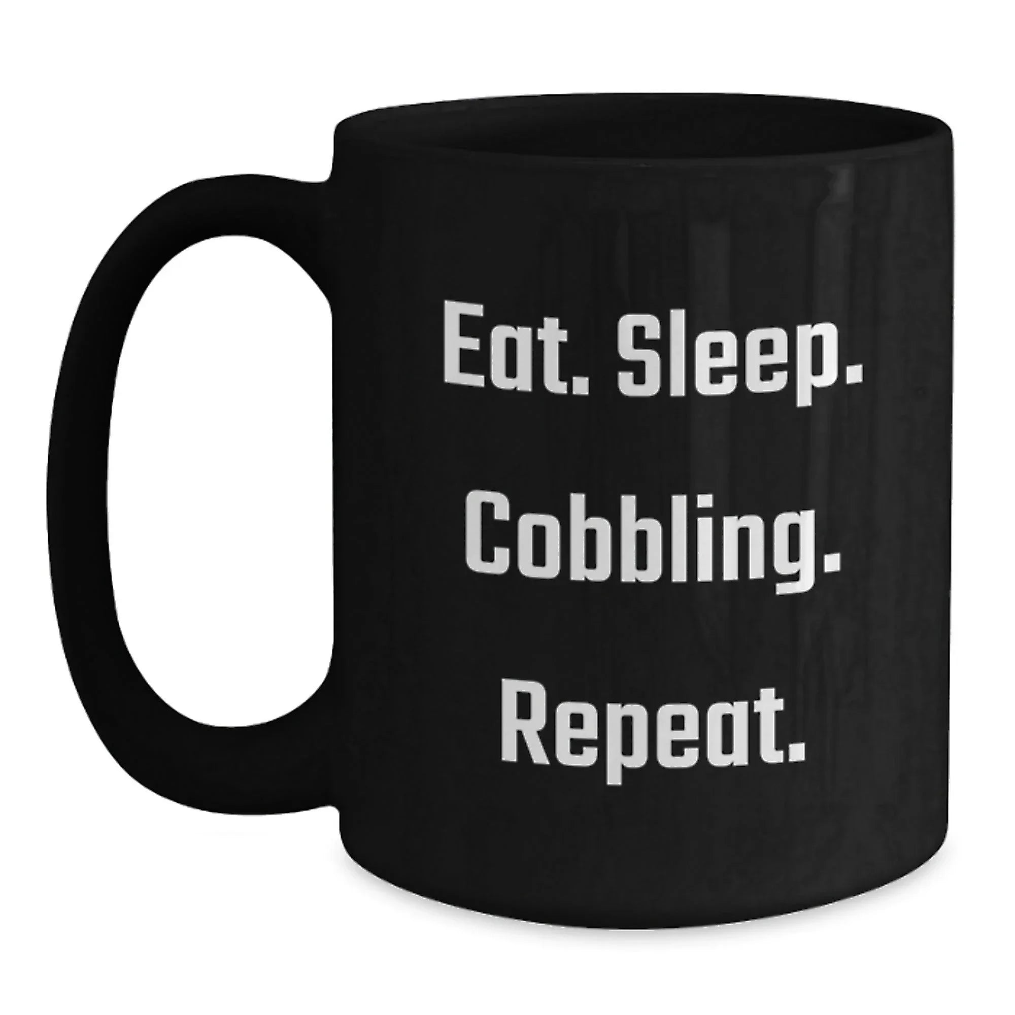 Cobbling Enthusiast Gifts for Men from Friends, Funny Black Coffee Mug with Christmas Unique Ideas
