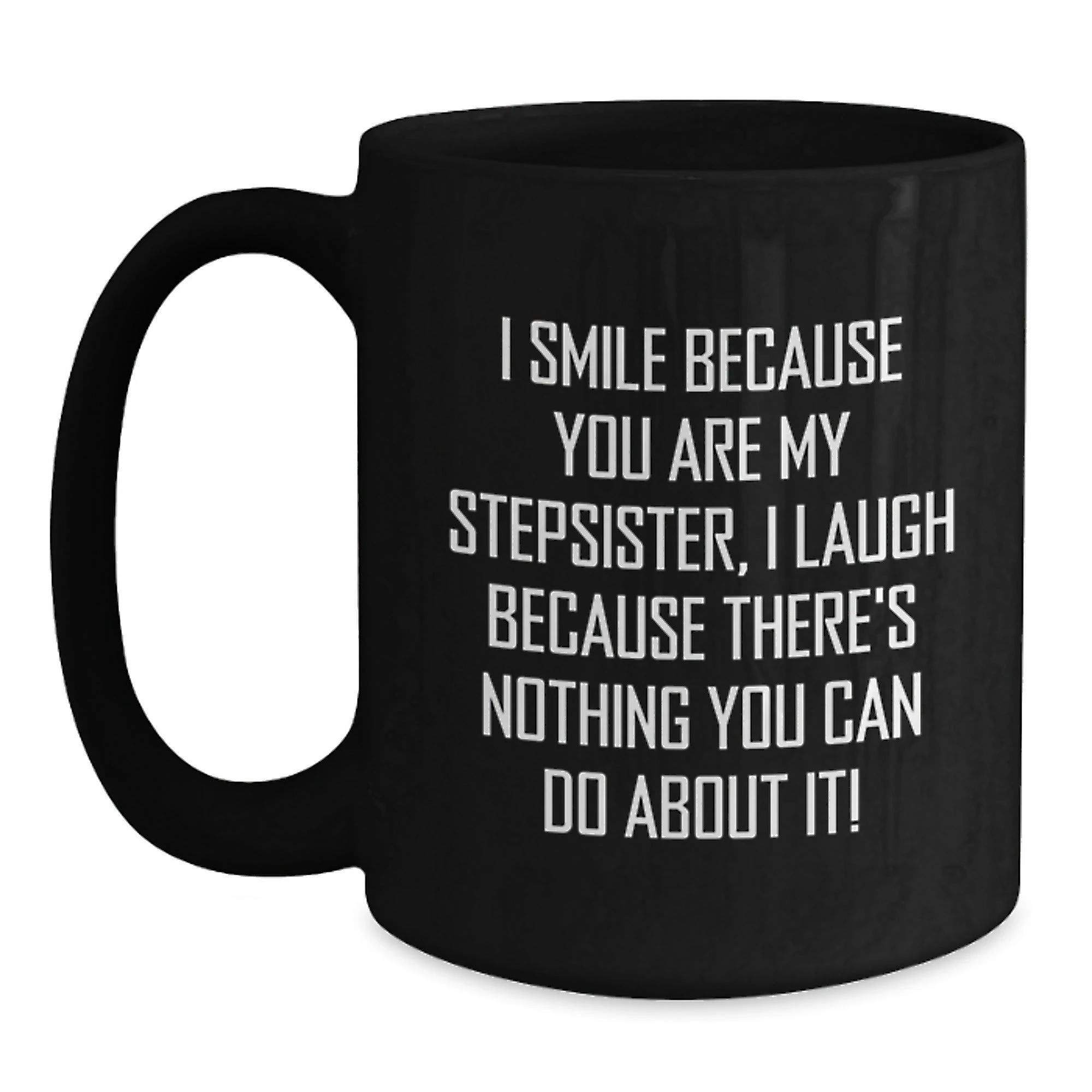 Funny Stepsister Gifts from Mom to Daughter, Unique Black Coffee Mug for Valentine's - Main