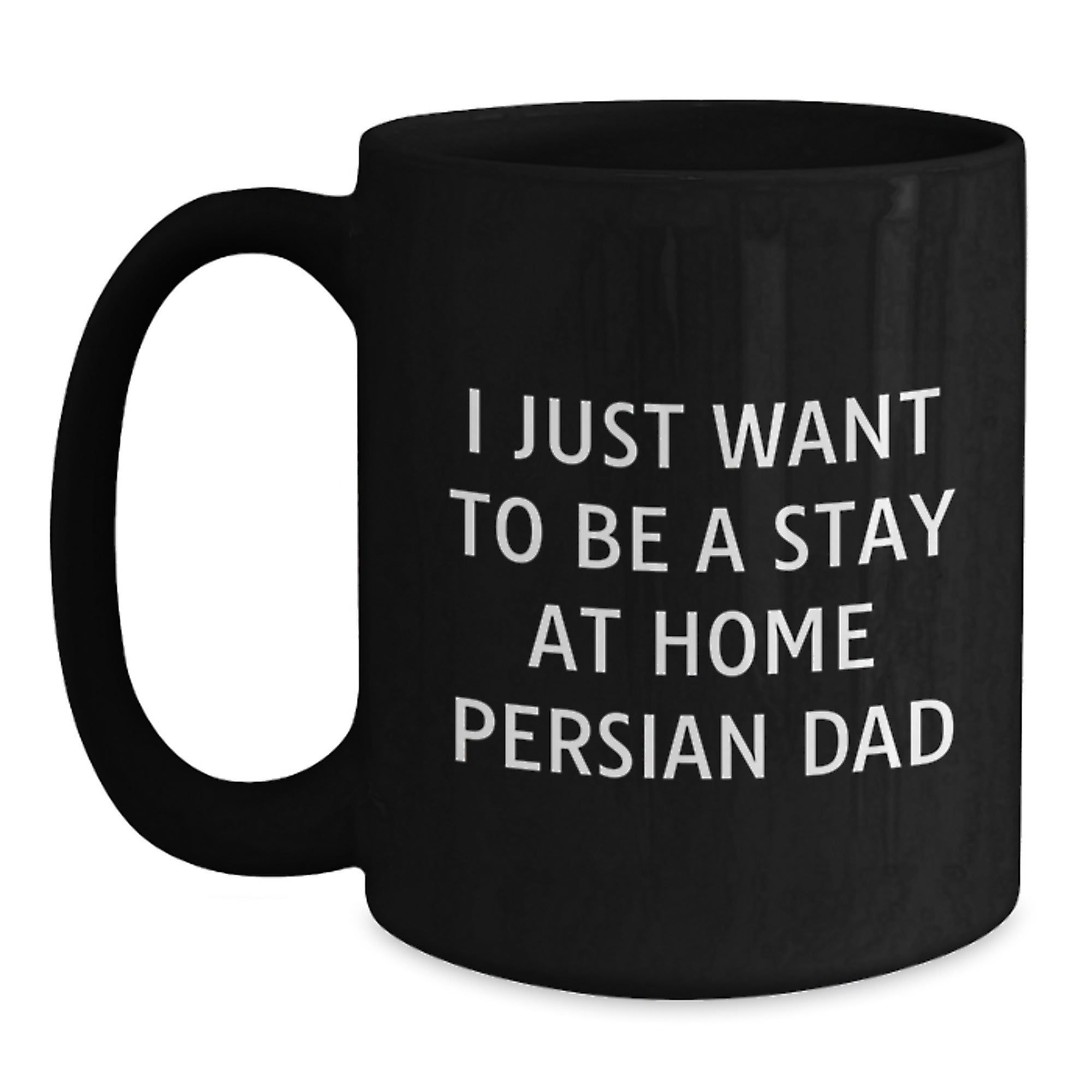 Funny Stay at Home Dad Gifts for Persian Cat Lovers, Christmas Unique Mugs from Men to Friends, Black Coffee Mug with Humorous Quote - Main
