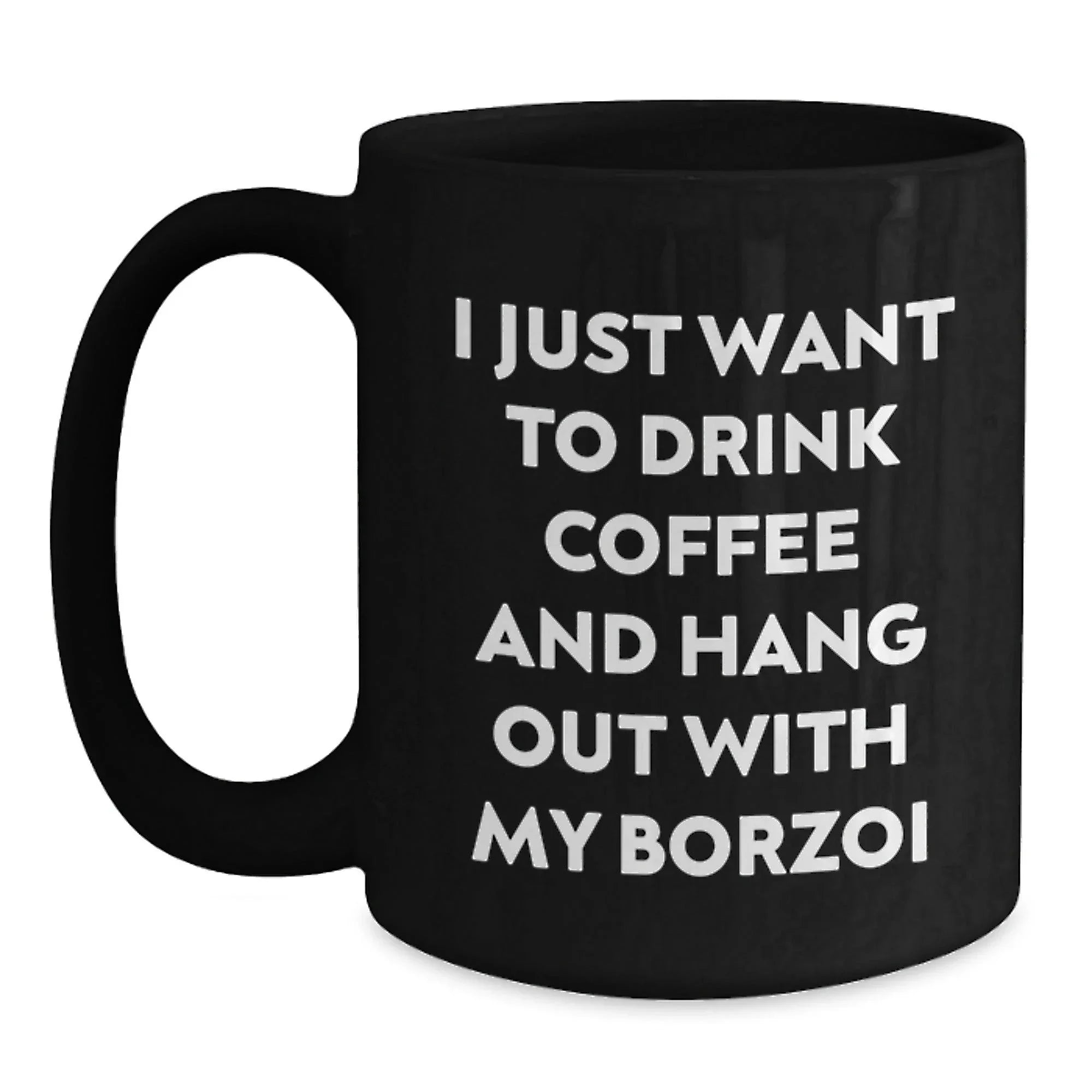 Borzoi Dog Lover Coffee Mug Gift Valentine Black Mug