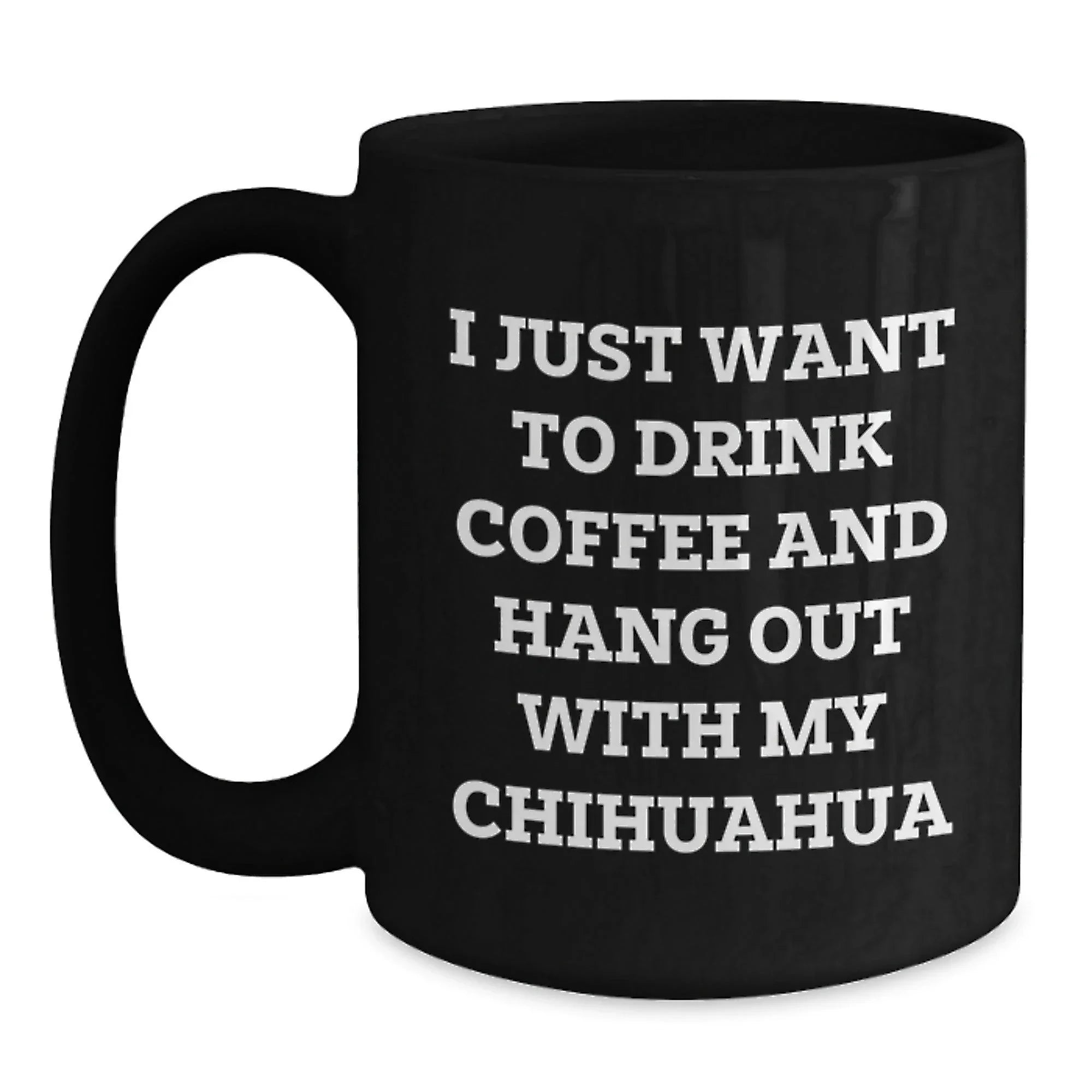 Chihuahua Dog Black Coffee Mugs