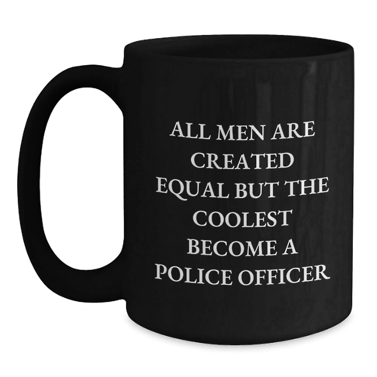 Police Officer Keepsake Black Coffee Mug for Him Christmas Gift - Main