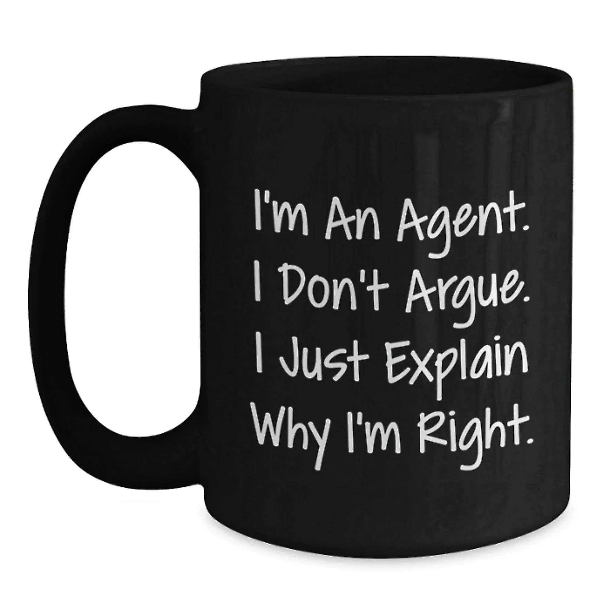 Gifts from Friends to Co-workers - Agent Inspired Funny Coffee Mugs, Black Coffee Mug for Agent, Perfect Christmas Unique Gifts