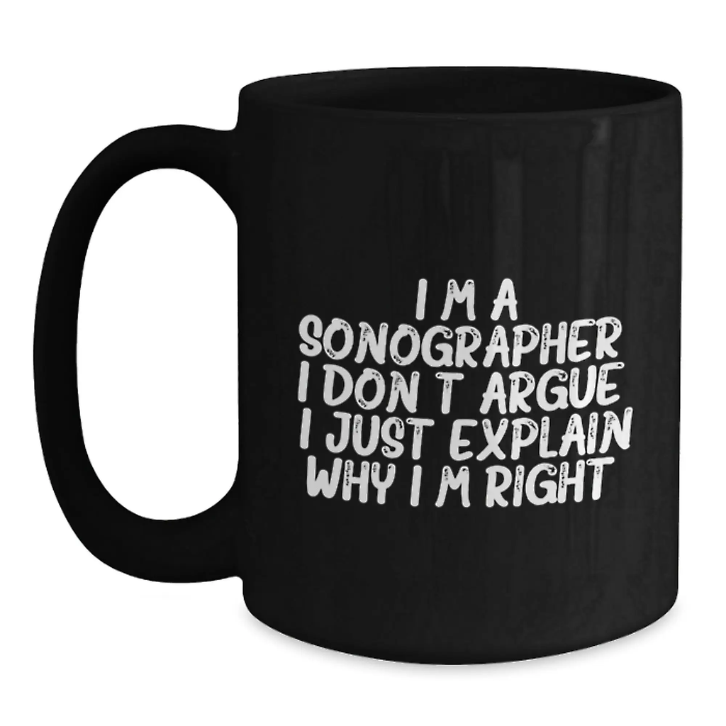 Sonographer Keepsake Premium Black Coffee Mug for Him Birthday Gift - Main
