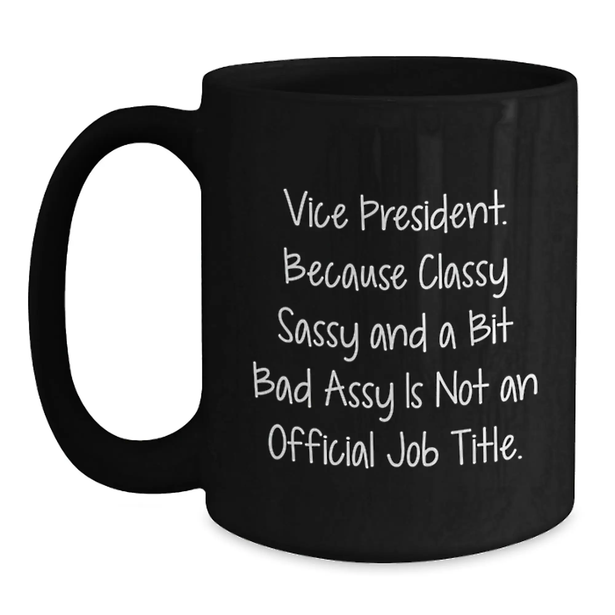 Funny Vice President Gifts for Men from Friends and Family, Unique Black Coffee Mug for Graduation - Main