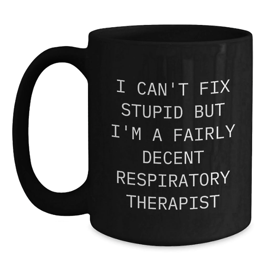 Funny Respiratory Therapist Gifts for Men, Unique Black Coffee Mugs with Inspirational Quote, Gifts from Friends to Coworkers, Perfect for Christmas Unique Gifts