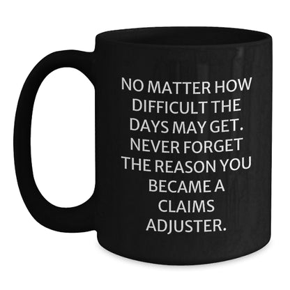 Funny Claims Adjuster Gifts for Men, Women, Friends, and Family | Inspirational Black Coffee Mug for Christmas - Main