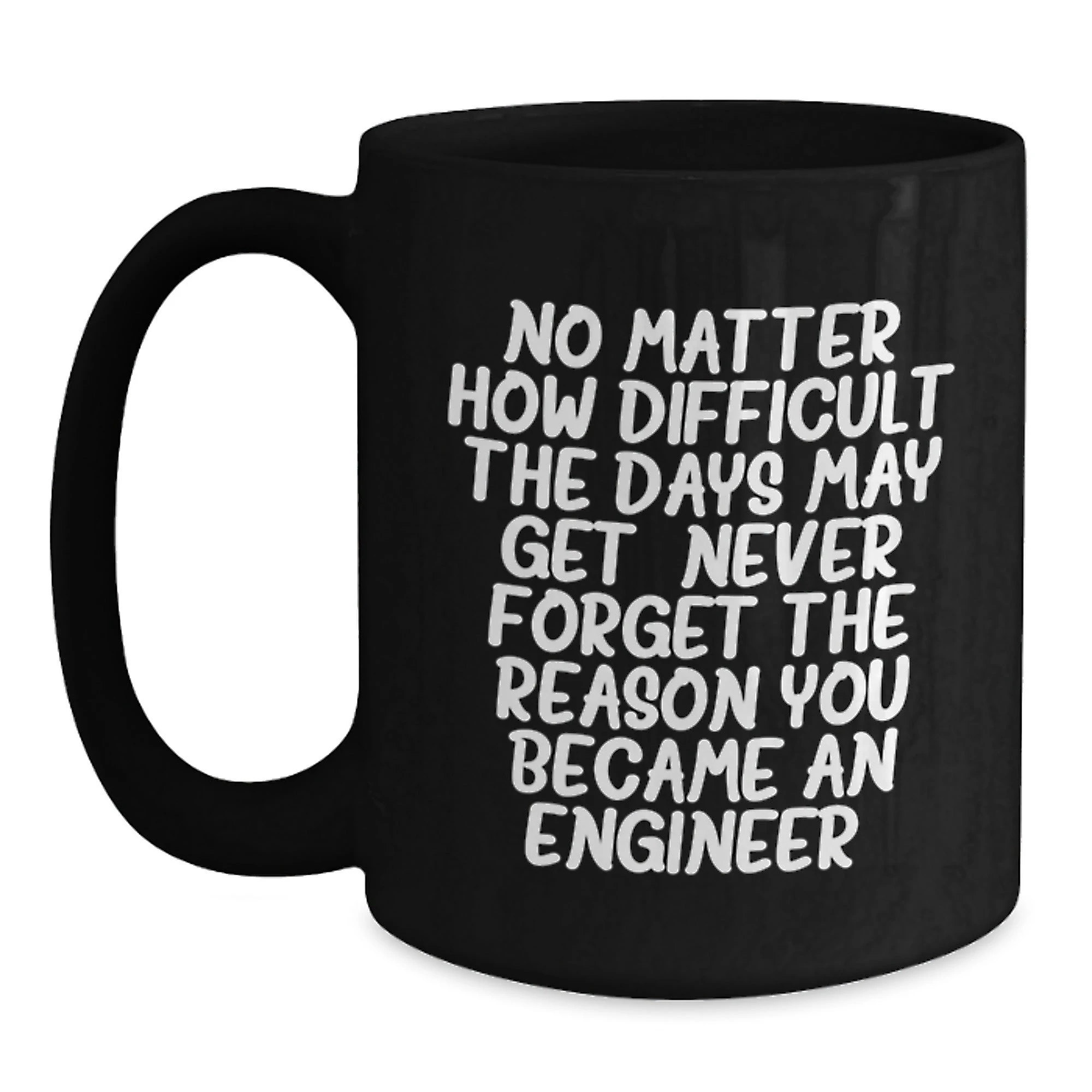 Funny Engineer Gifts for Him - Merry Christmas Unique Black Coffee Mug with Inspirational Quote - Gifts from Men to Colleagues