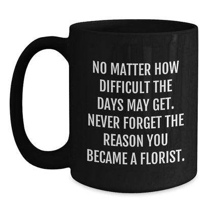 Florist Christmas Unique Gifts from Friends to Family - Funny Inspirational Quote Black Coffee Mug - Main