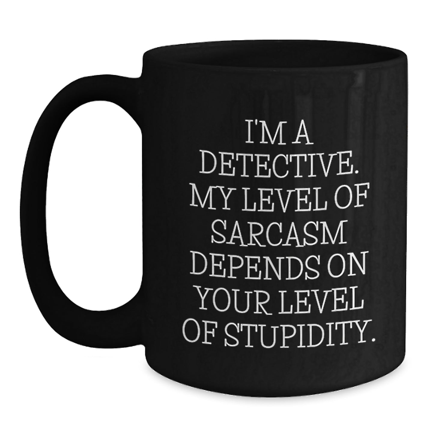 Funny Detective Black Coffee Mug Gifts from Friends and Family for Christmas Unique Presents for Him Her - Main
