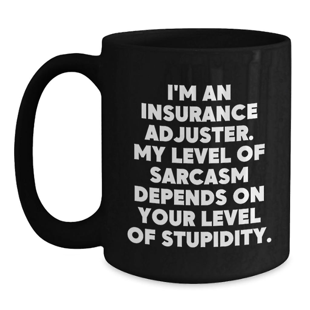 Funny Insurance Adjuster Gifts for Valentine's - Black Coffee Mug, 'I'm An Insurance Adjuster' - Main