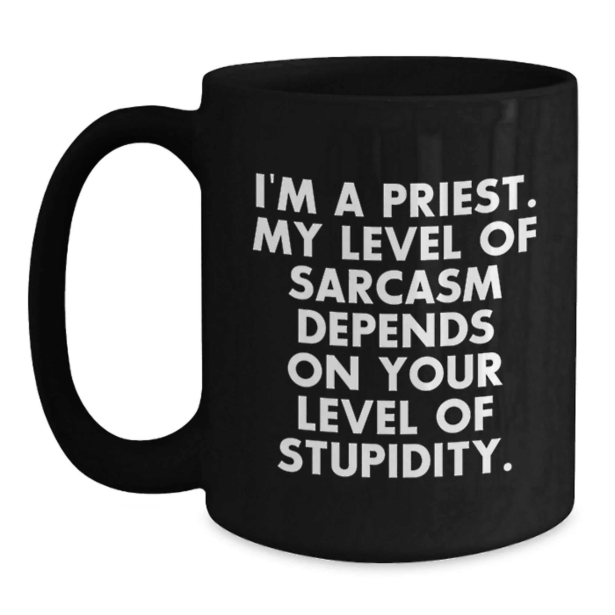 Funny Priest Gifts for Men, Priest Black Coffee Mug, I'm A Priest, Humorous Christmas Unique Gifts from Friends to Priest