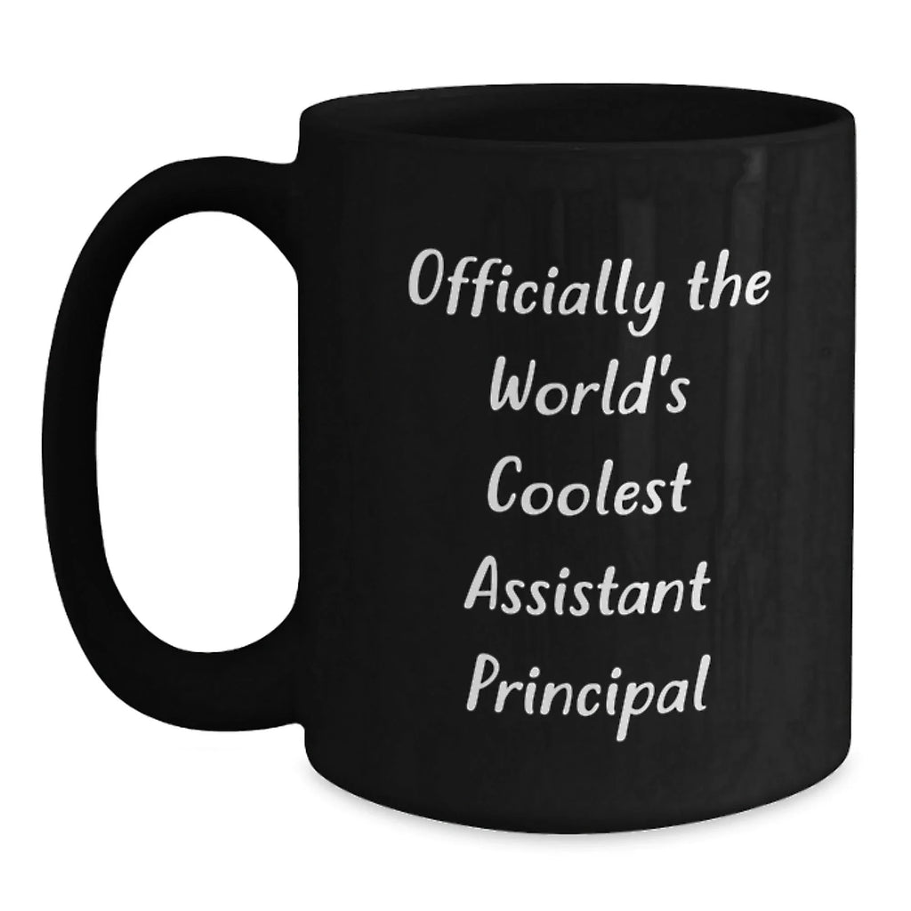 Funny Assistant Principal Gifts from Men for World's Coolest Assistant Principal Black Coffee Mugs