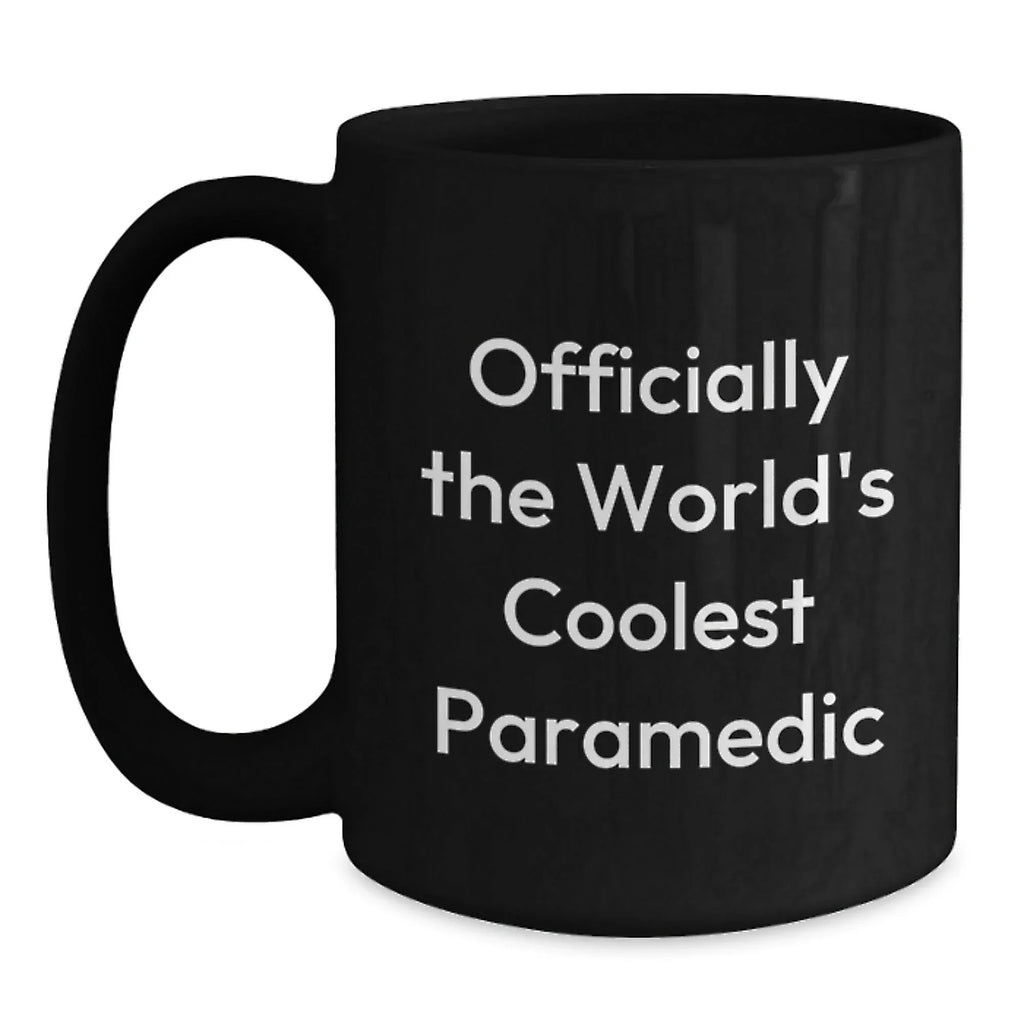 Funny Rescue Worker Gifts for Men from Family, 'Officially The World's Coolest Rescue Worker' Black Coffee Mug for Christmas