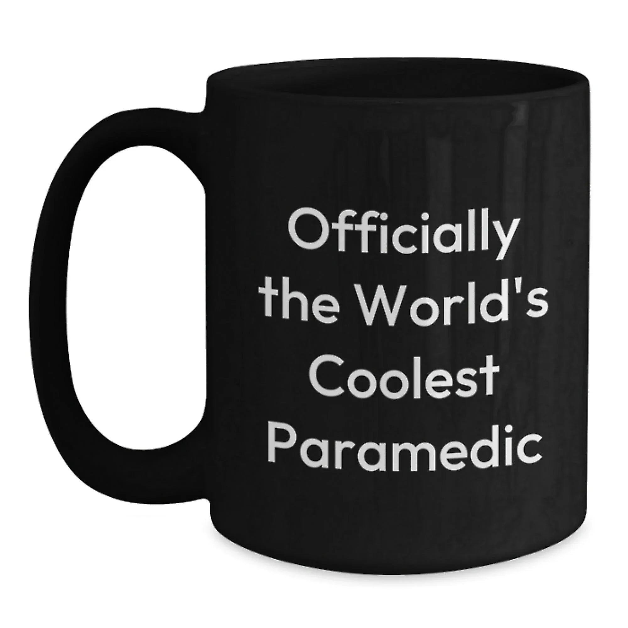 Funny Rescue Worker Gifts for Men from Family, 'Officially The World's Coolest Rescue Worker' Black Coffee Mug for Christmas