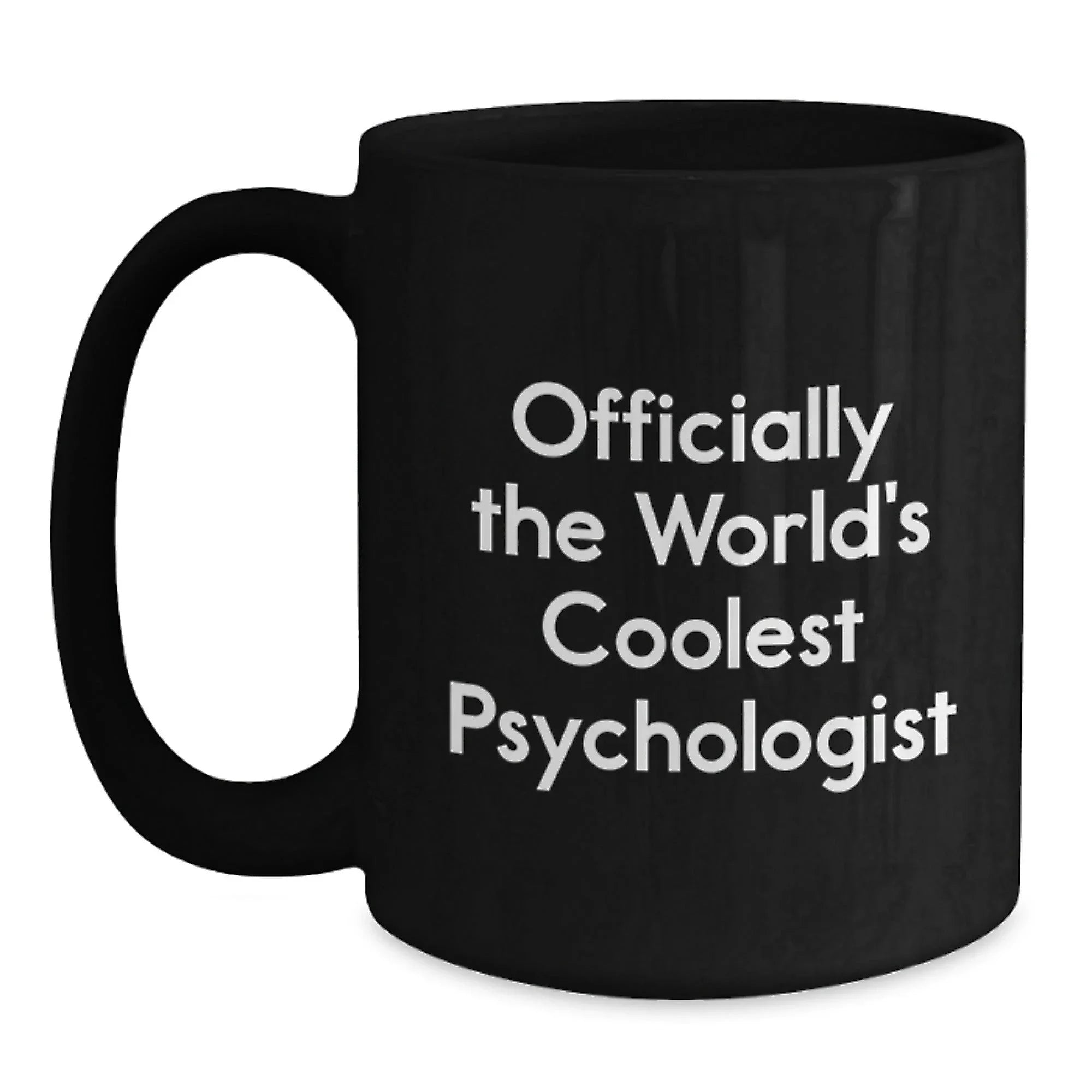 Funny Psychologist Gifts for Men - Officially The World's Coolest Psychologist, Black Coffee Mug, Christmas Unique Gifts from Friends