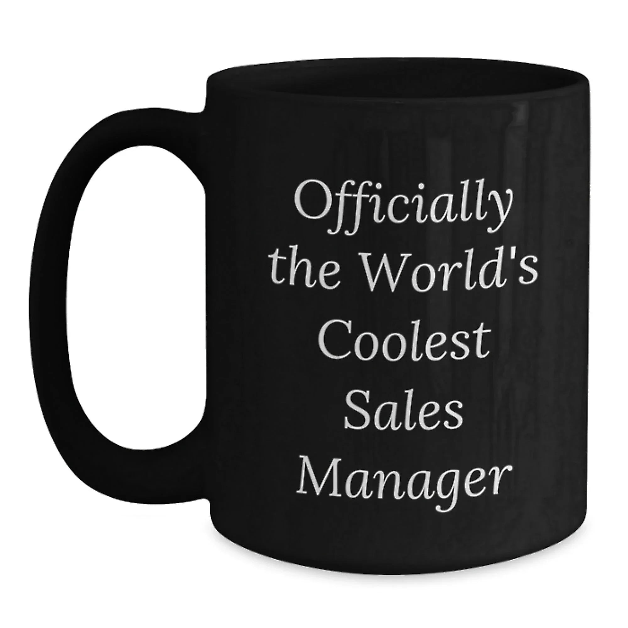 Funny Sales Manager Gifts for Men, Funny Black Coffee Mug, Officially The 'World's Coolest' Sales Manager Gifts from Friends, Coworkers, or Family for Christmas