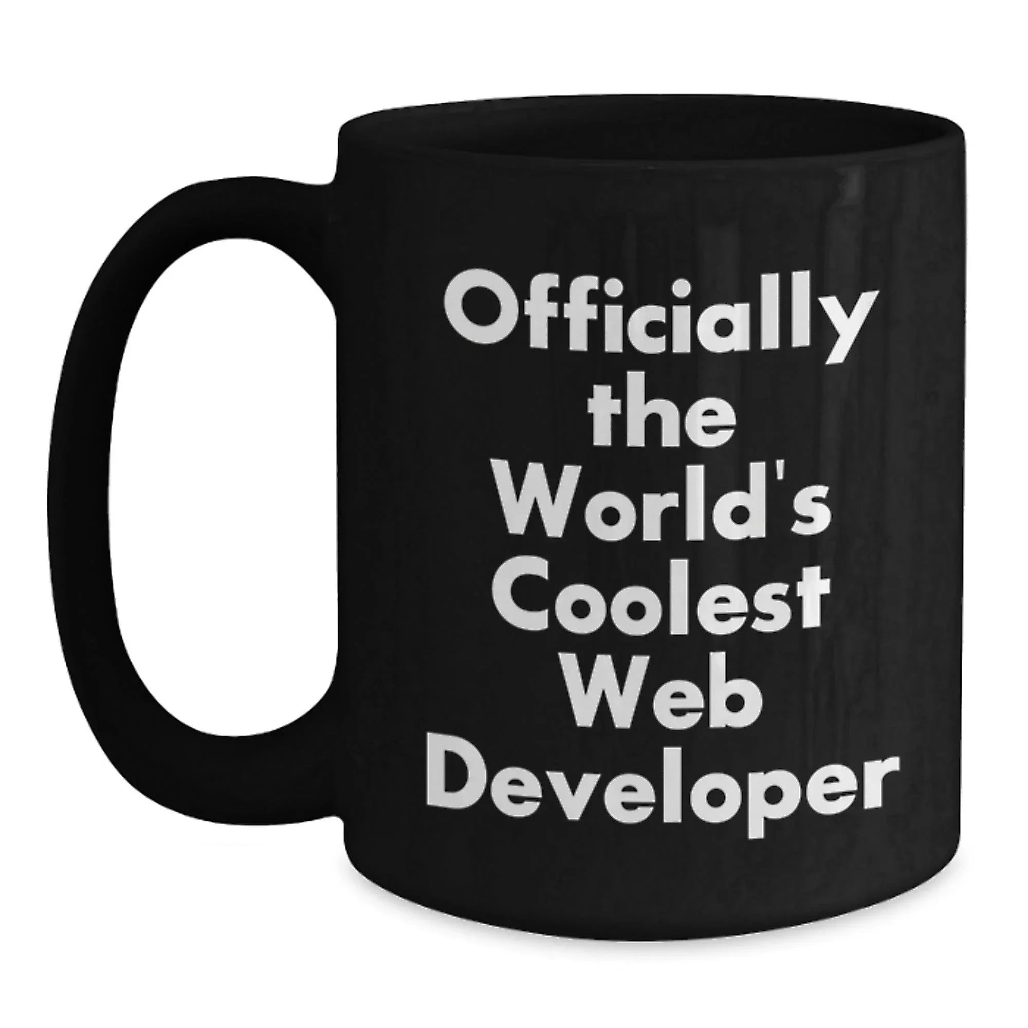 Funny Gifts from Web Developer Friends for Men - Officially The World's Coolest Web Developer - Black Coffee Mug, Christmas Unique Gifts