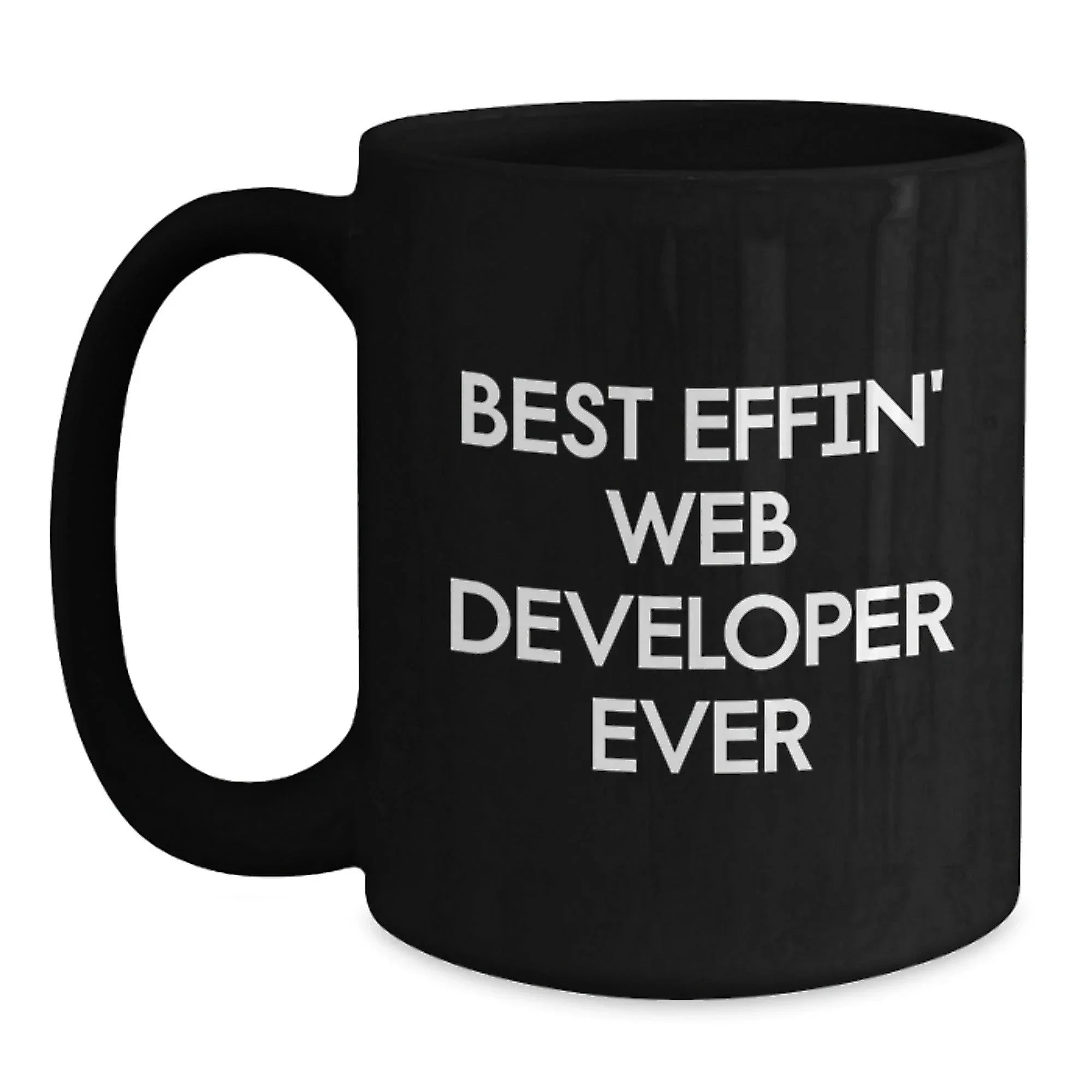 Funny Web Developer Gifts for Men from Coworkers - Best Effin' Web Developer Ever Black Coffee Mugs, Christmas Unique Presents for Web Developer Friends