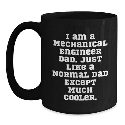 Funny Mechanic Dad Mechanical Engineer Black Coffee Mug Gifts for Him from the Family - Main