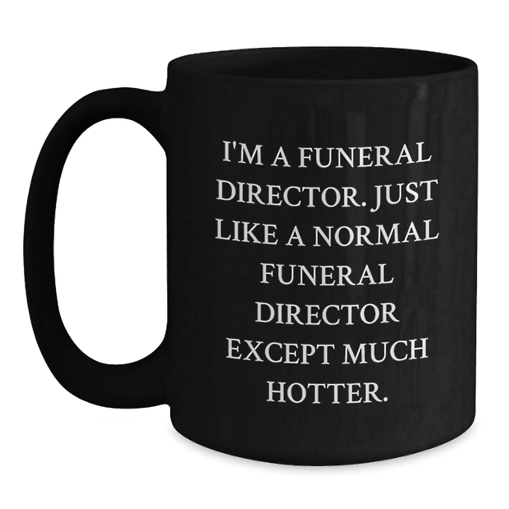 Funeral Director Keepsake Premium Black Coffee Mug Birthday Gift for Him - Main