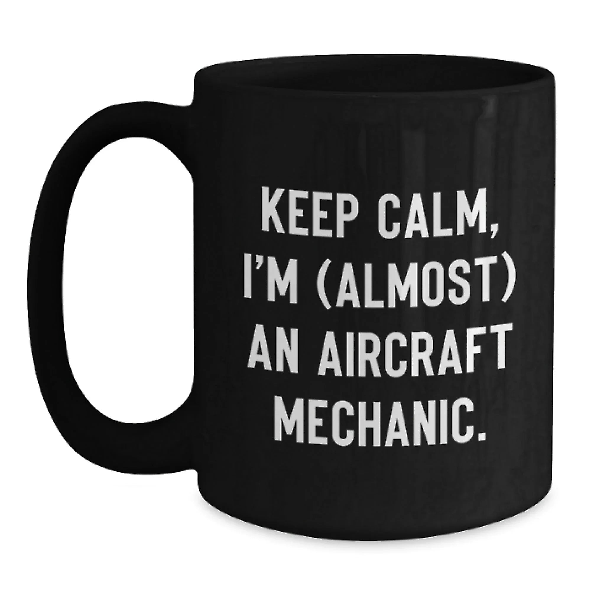 Aircraft Mechanic Gifts for Men, Funny Black Coffee Mug, Christmas Unique Gifts from Friends