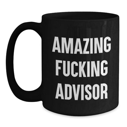 Funny Gifts from Friends to Men Advisor, Black Coffee Mugs for Advisors, Christmas Unique Gifts - Main