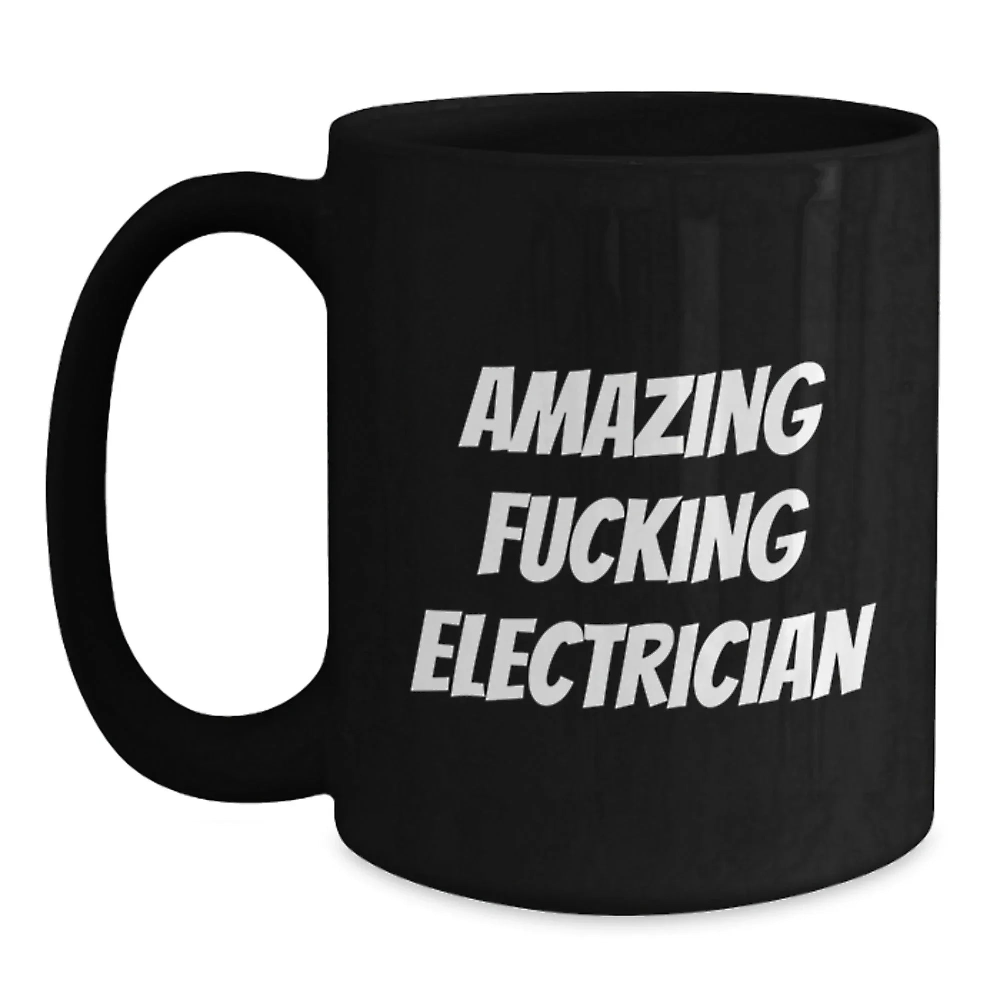 Funny Electrician Gifts from Men, Unique Black Coffee Mugs for Electrician Friends, Christmas Unique