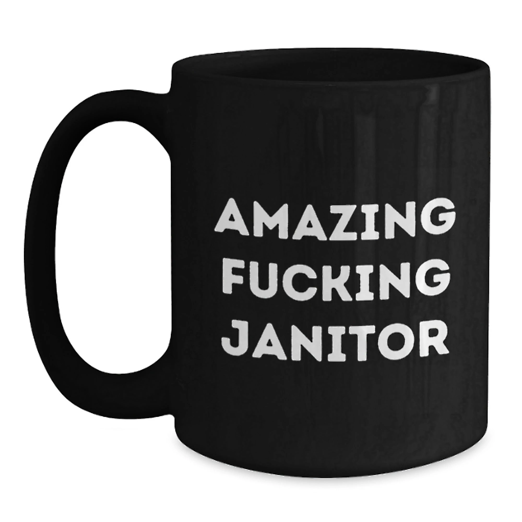 Funny Janitor Gifts, Black Coffee Mug for Janitor Lover, Valentine's Unique Gifts from Men to Janitor - Main
