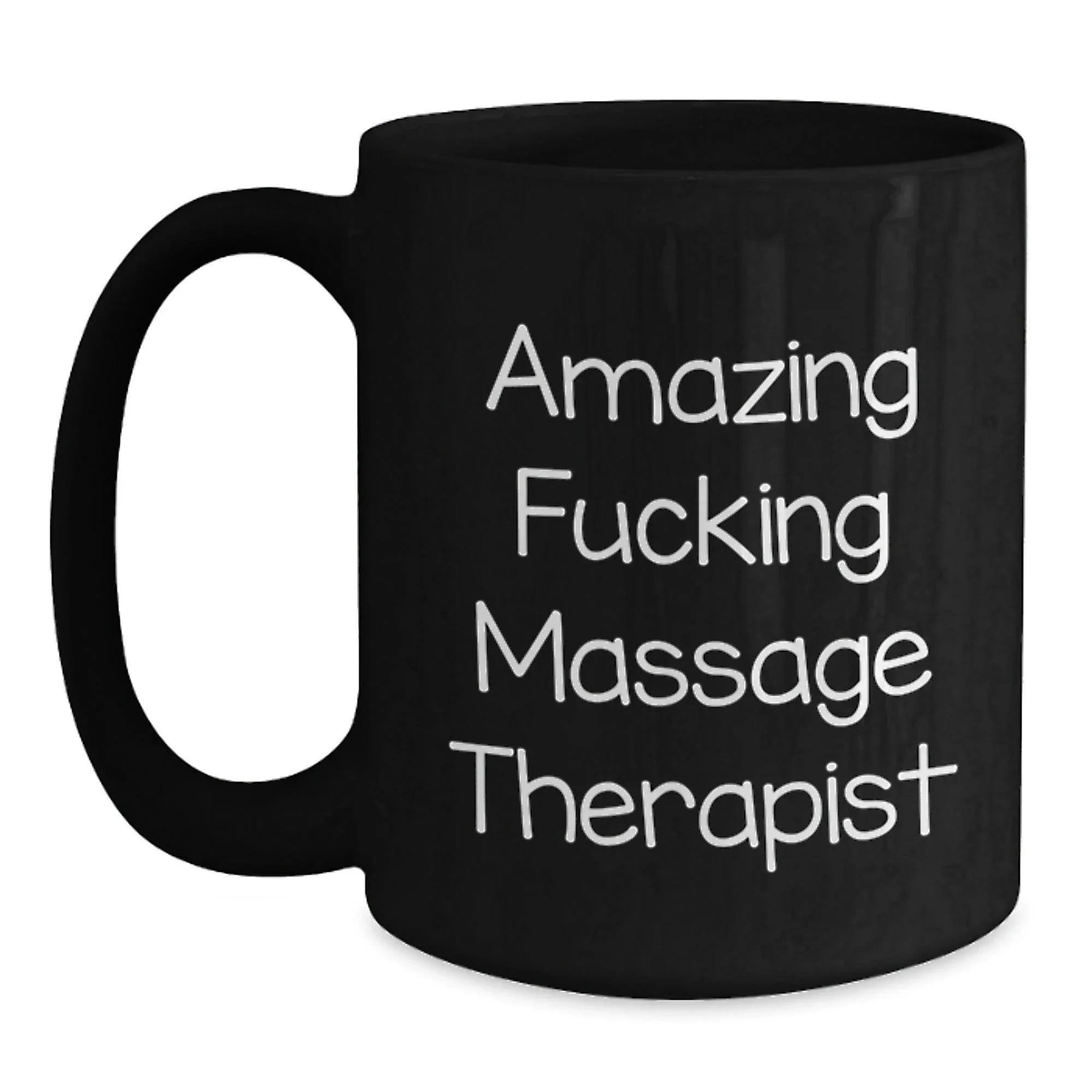 Funny Massage Therapist Gifts from Men, Unique Black Coffee Mug for Massage Therapist, Christmas Unique Gifts for Friends and Family
