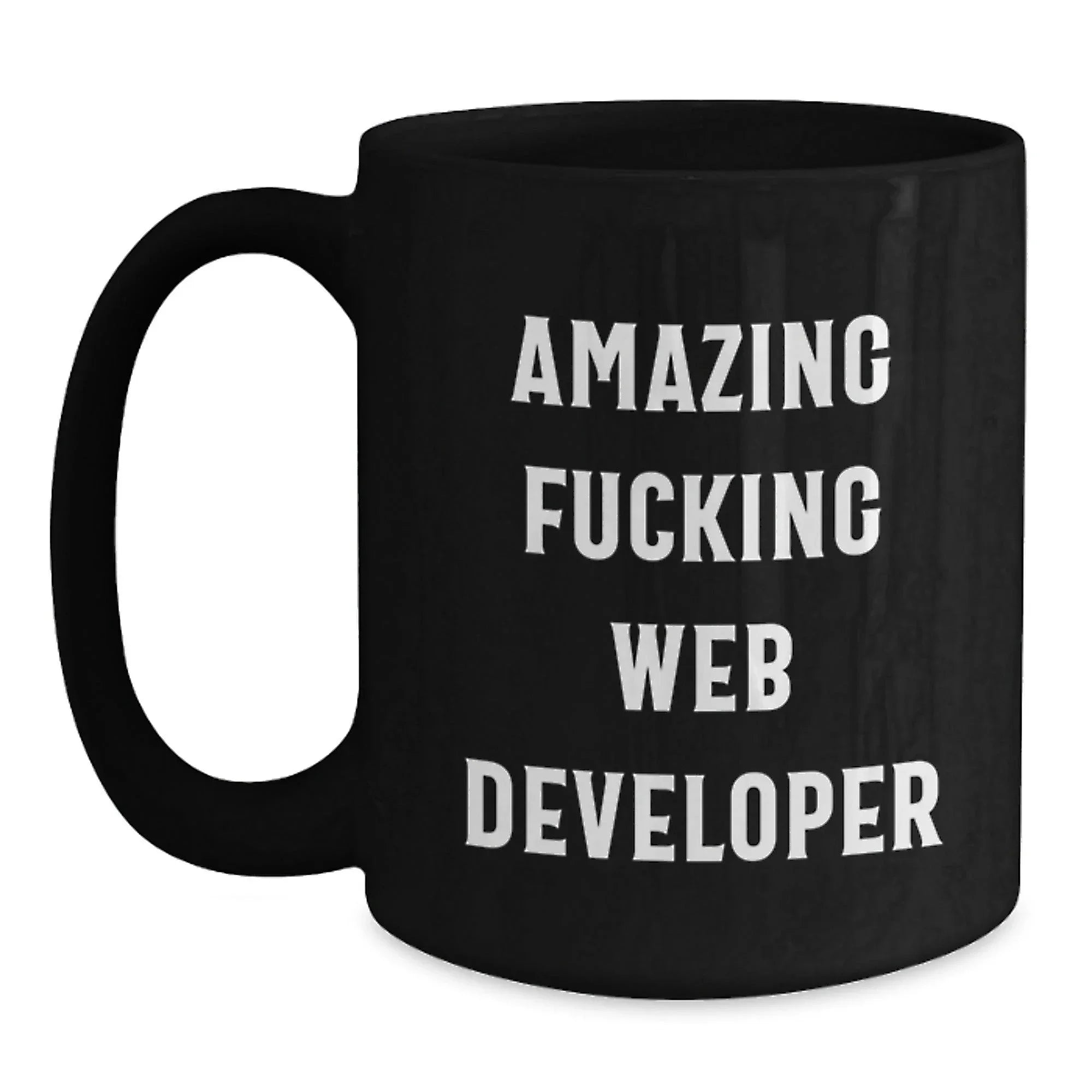 Funny Web Developer Gifts from Men, Black Coffee Mug Christmas Unique Gifts for Web Developer Friends