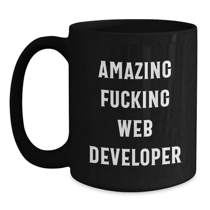 Funny Web Developer Gifts from Men, Black Coffee Mug Christmas Unique Gifts for Web Developer Friends - Main