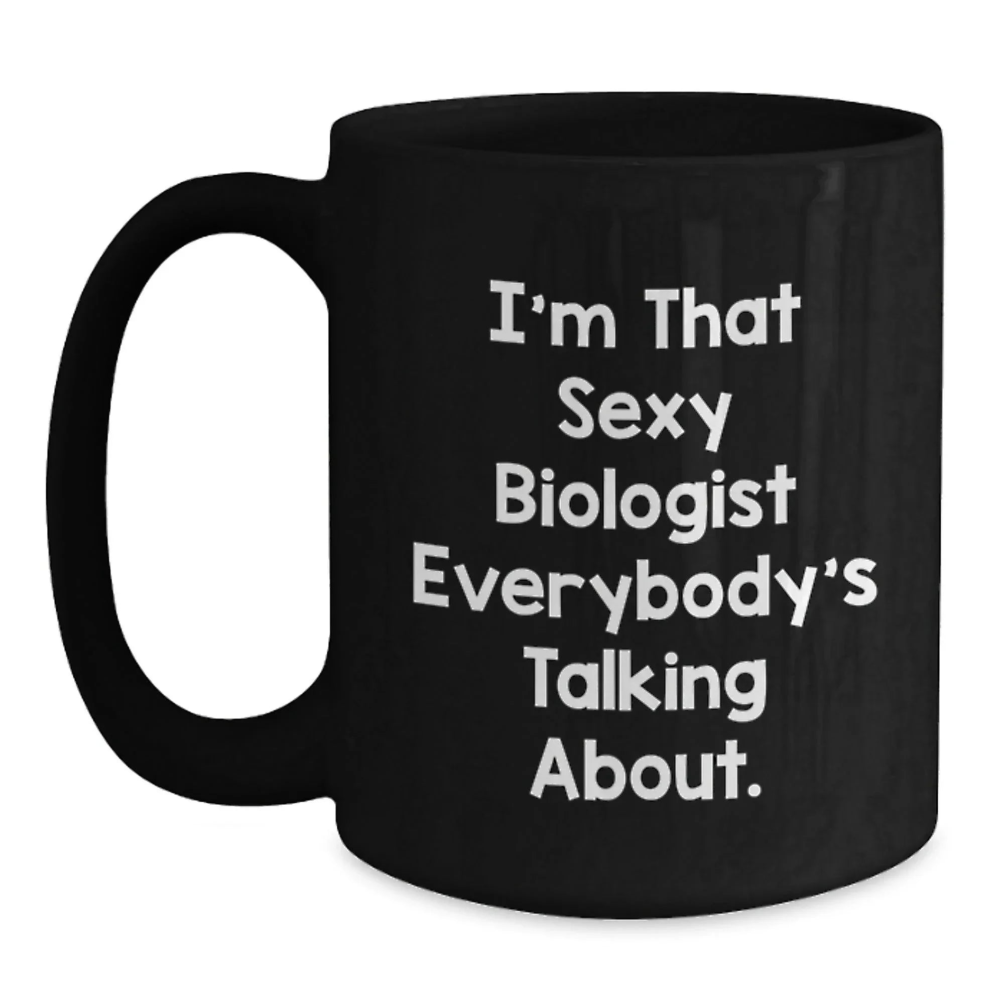 Funny Biologist Gifts from Friends for Biologist Lover Black Coffee Mug, Unique Christmas Unique Gifts from Family for Biologist