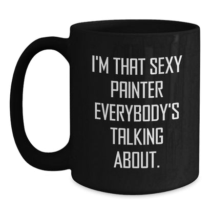 Funny Painter Gifts from Friends to Coworkers Black Coffee Mug for Painter Graduation Unique Gifts - Main