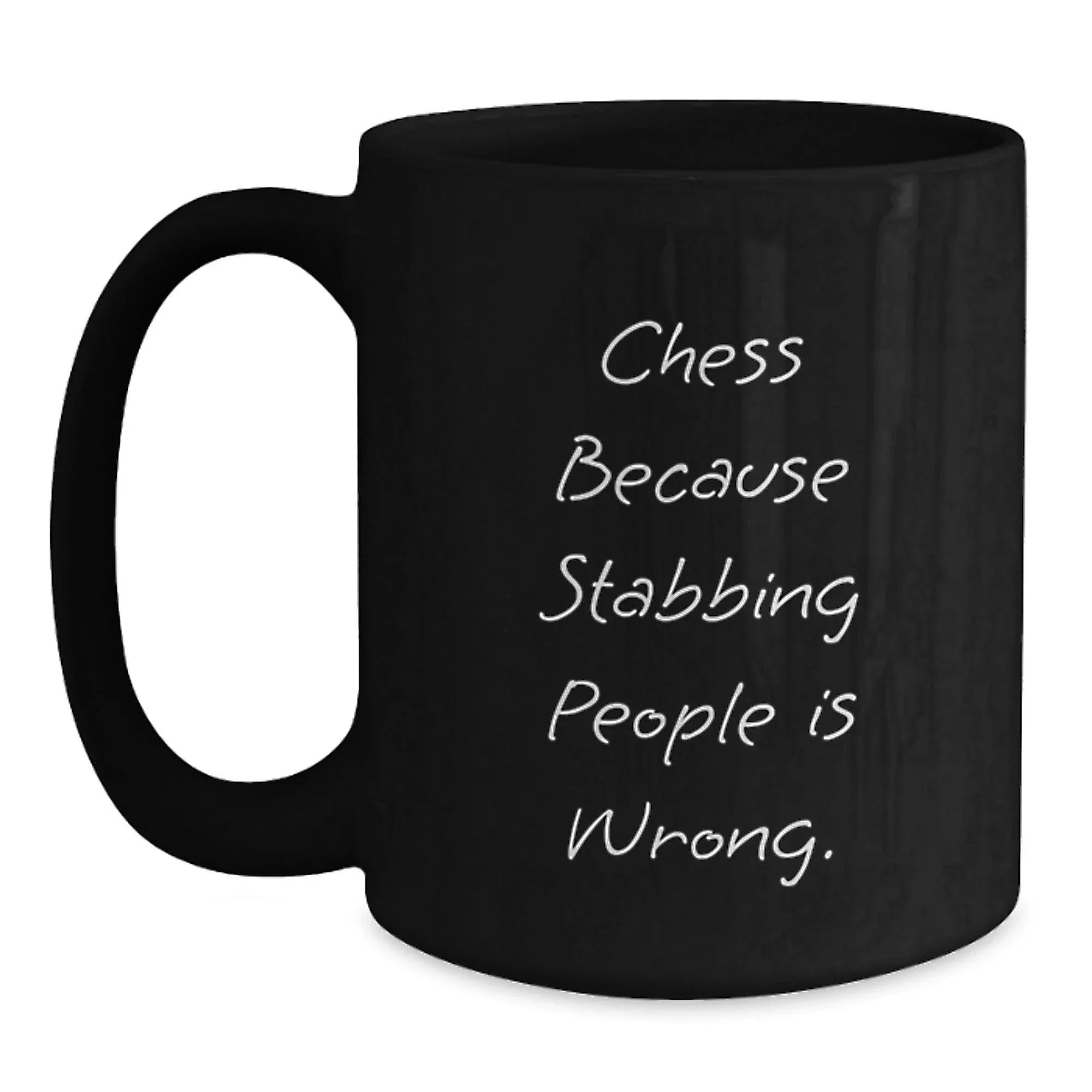 Funny Chess Humor Black Coffee Mug Gifts for Chess Lovers from Friends or Family on Birthday