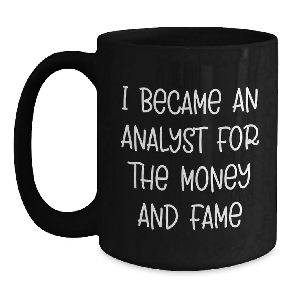 Funny Analyst Humor Black Coffee Mug Gifts for Men from Family, Unique Christmas Memorable Presents for Work Colleagues, Analyst Friends