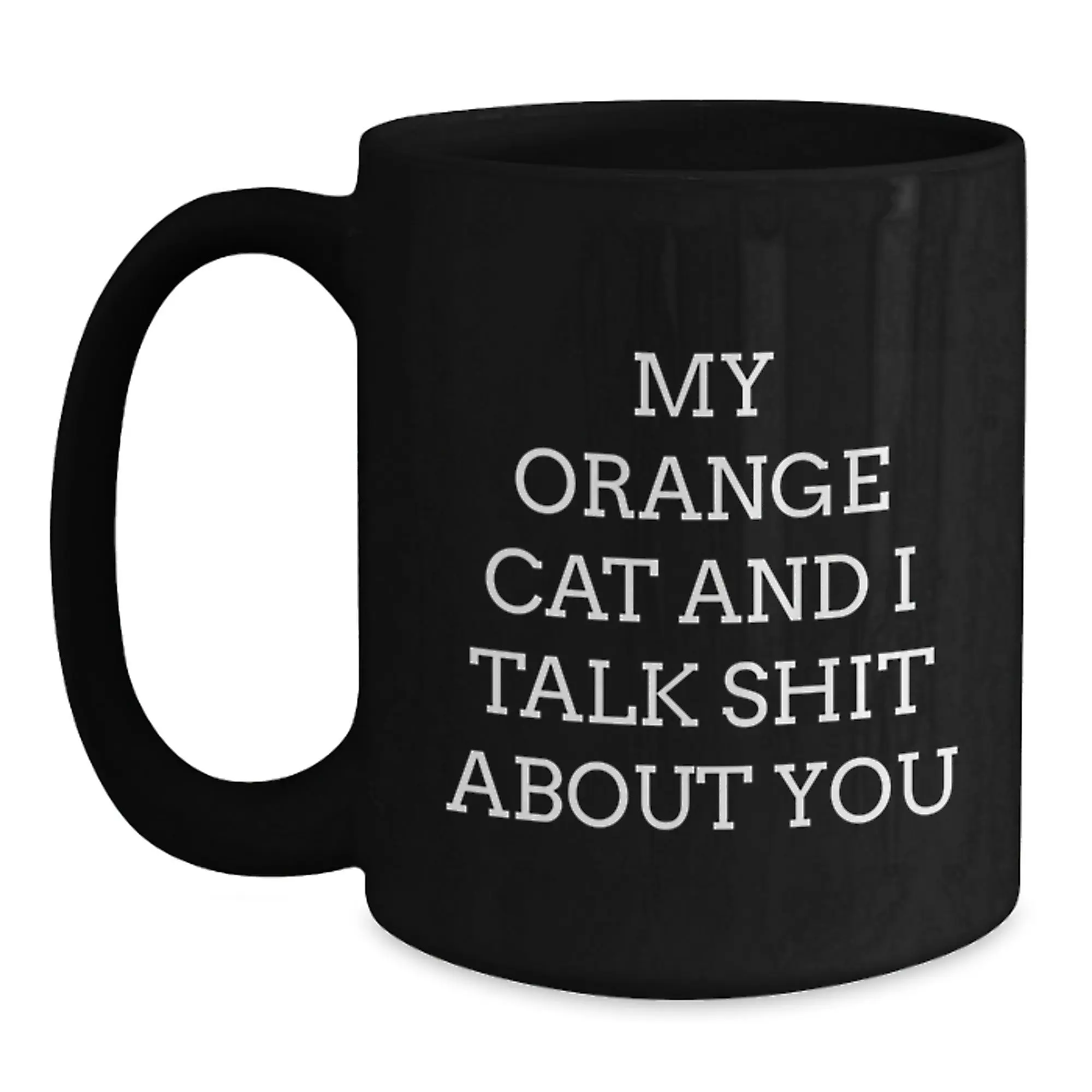 Funny Orange Cat Gift for Orange Cat Lover, Orange Cat Black Coffee Mug, Graduation Unique Gifts from Friends to Orange Cat Enthusiasts - Main