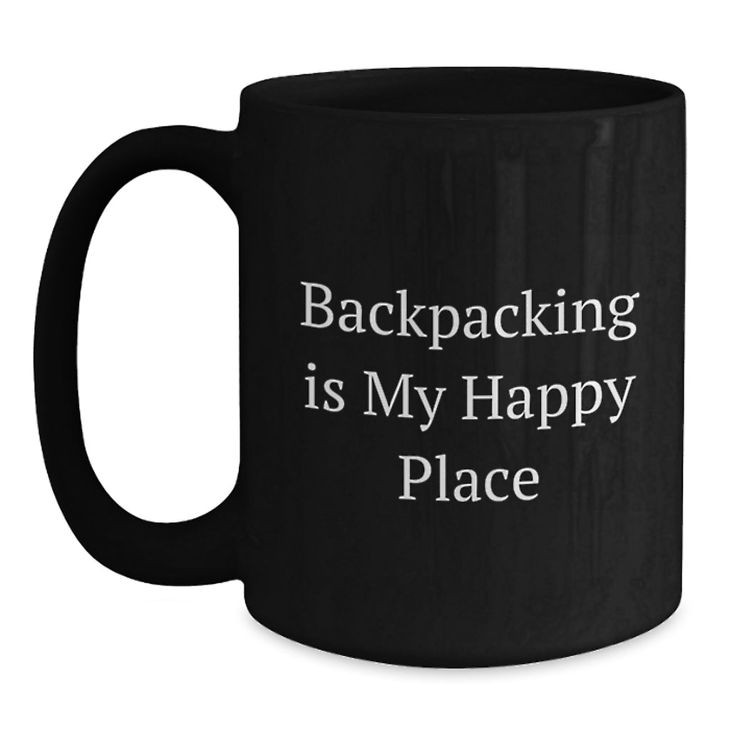 Backpacking Keepsake Gift for Him - A Happy Place Quote Mug - Main