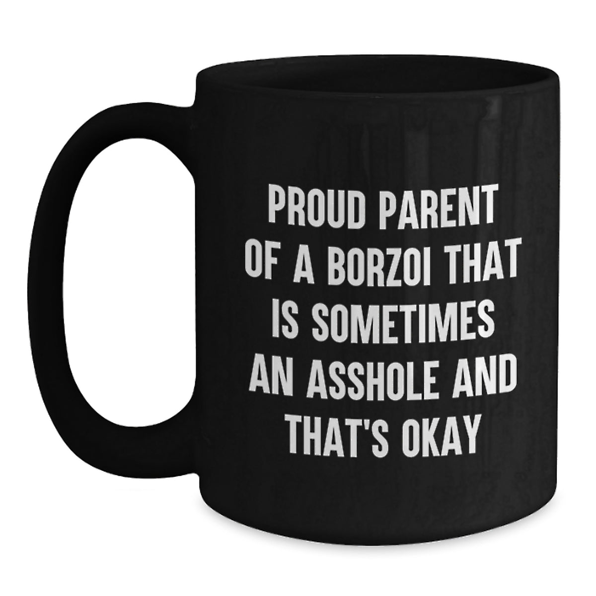 Christmas Gift for Her Humorous Borzoi Parent Coffee Mug Present - Main