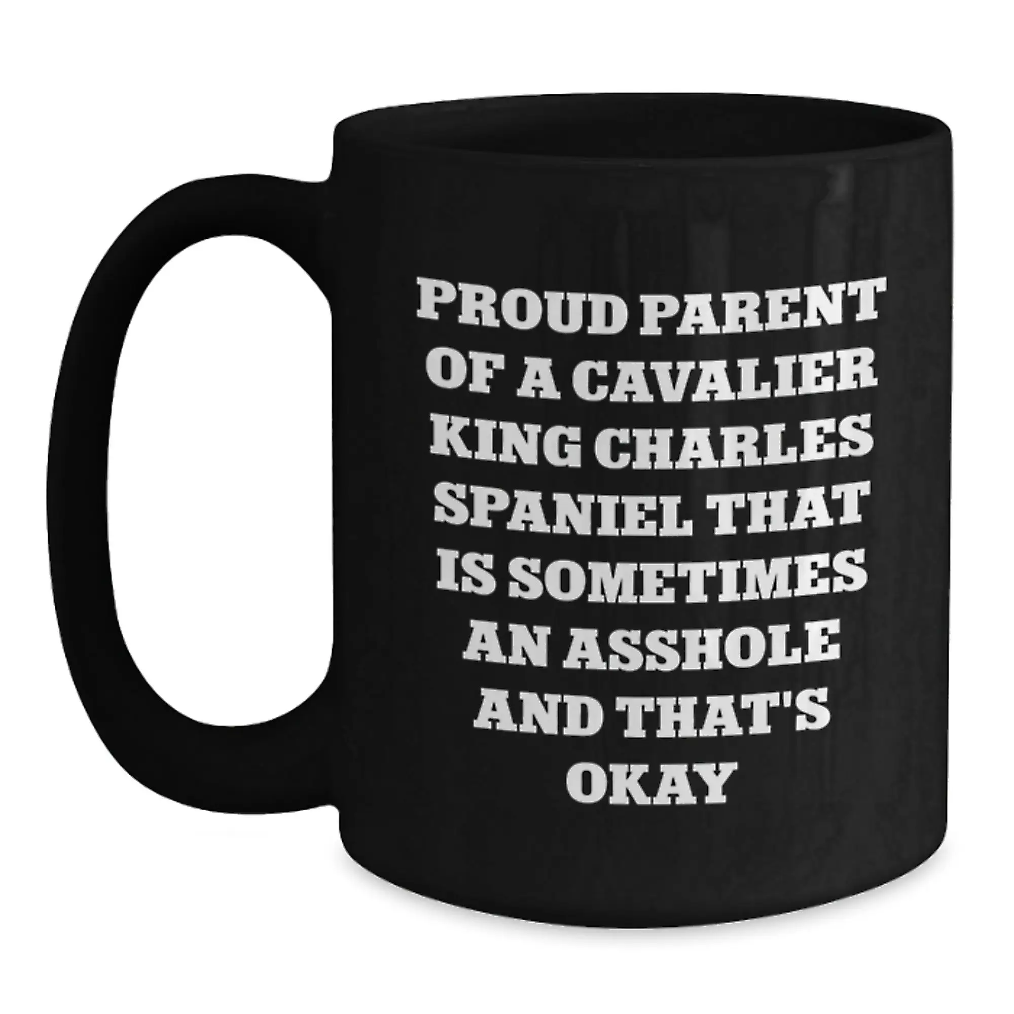 Funny Cavalier King Charles Spaniel Dog Gifts for Men, Women, Friends, and Family - Black Coffee Mugs for Graduation Unique Gifts from Proud Parents - Main