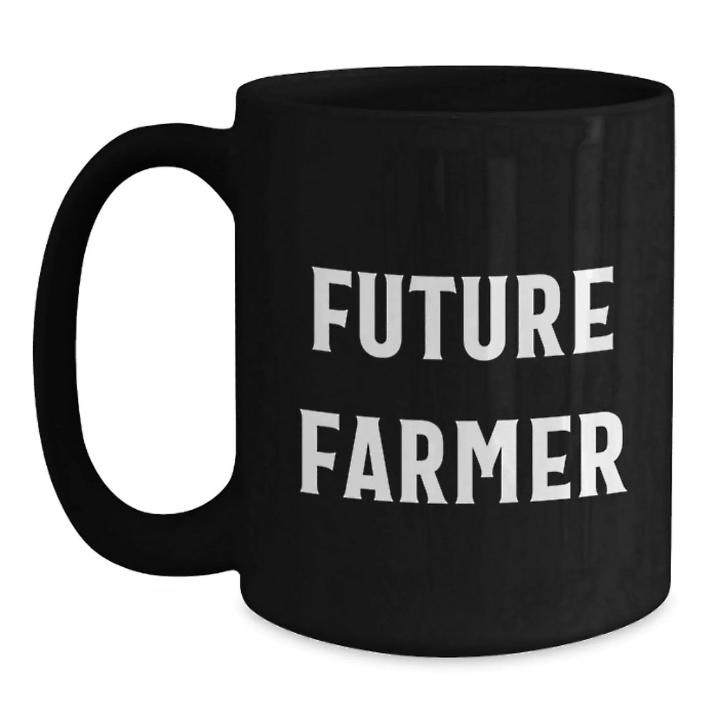 Funny Farmer Christmas Unique Gifts from Men to Future Farmers - Inspirational Black Coffee Mug
