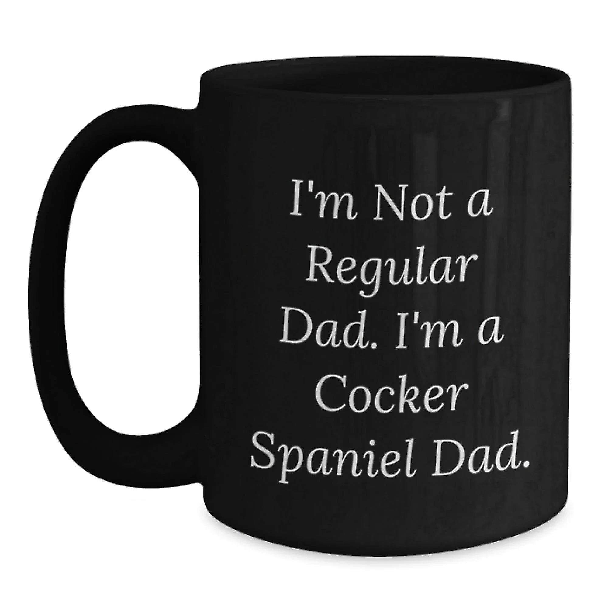 Cocker Spaniel Dog Lover Gifts for Dad from Men, Funny Black Coffee Mug, Customized Christmas Unique Presents