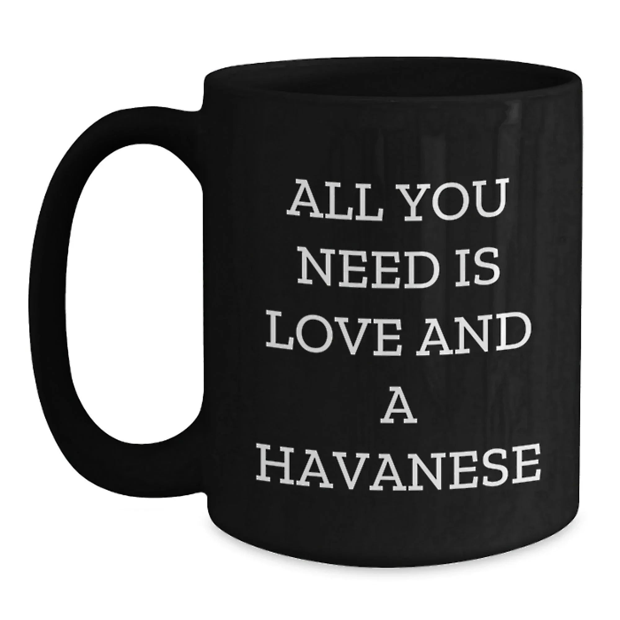 Havanese Dog Lovers Gifts from Friends for Graduation Unique Coffee Mugs, All You Need Is Love And A Havanese - Black 11oz/15oz