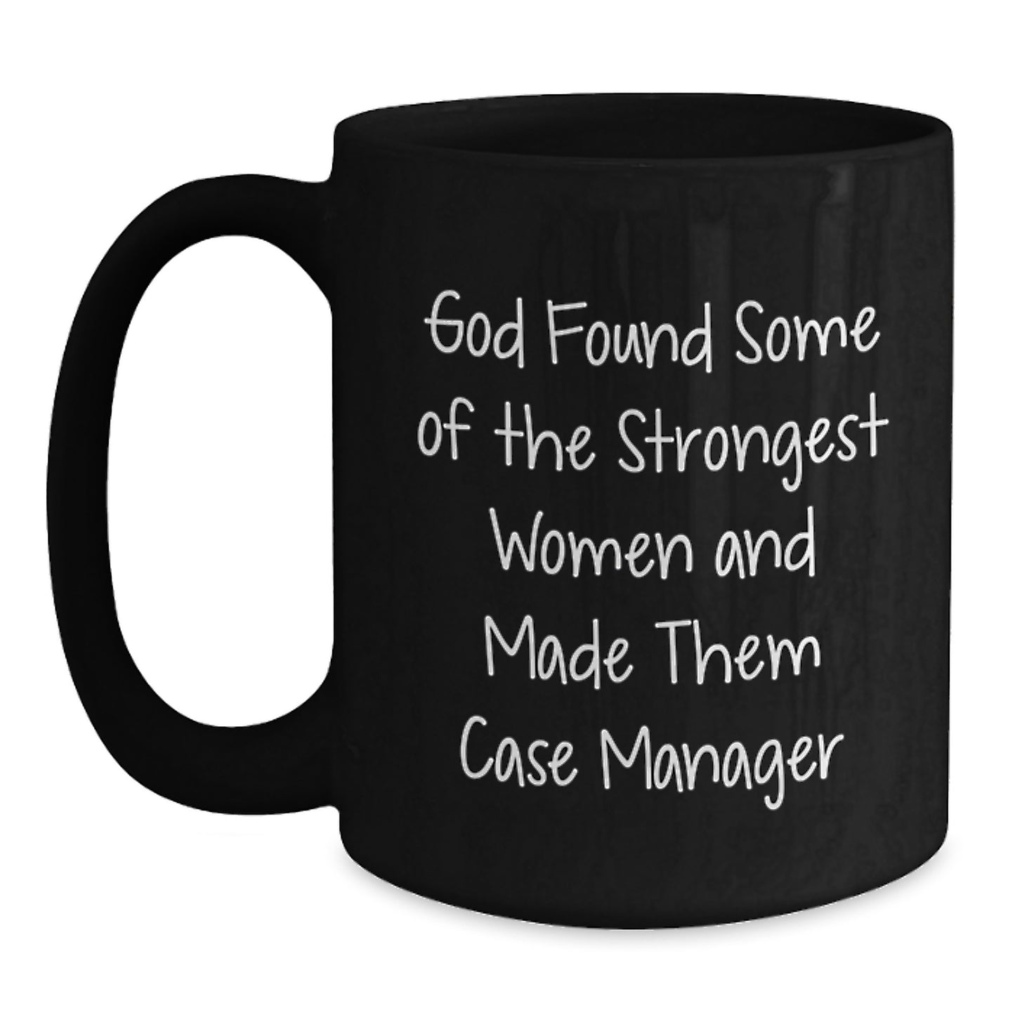 Funny Case Manager Gifts, Inspirational Mug for Case Manager Women, Black Coffee Mug with Christmas Cheer - Main