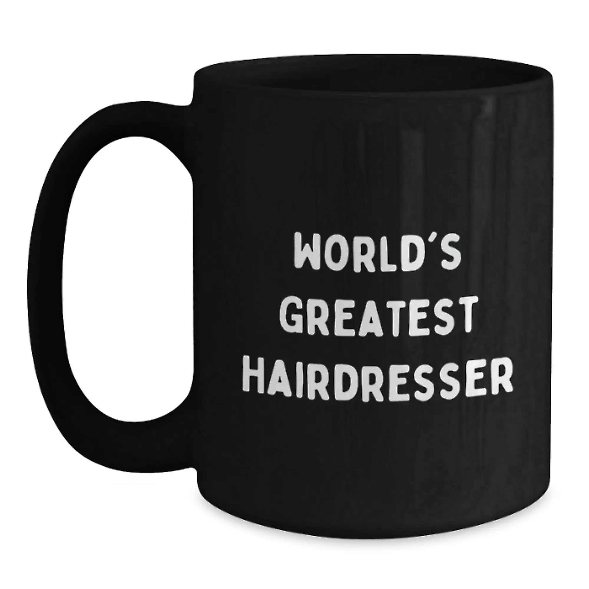 Funny Gift for Hairdresser Friends from Men - 'World's Greatest Hairdresser' Black Coffee Mug, Birthday Unique Gifts for Hairdresser - Main