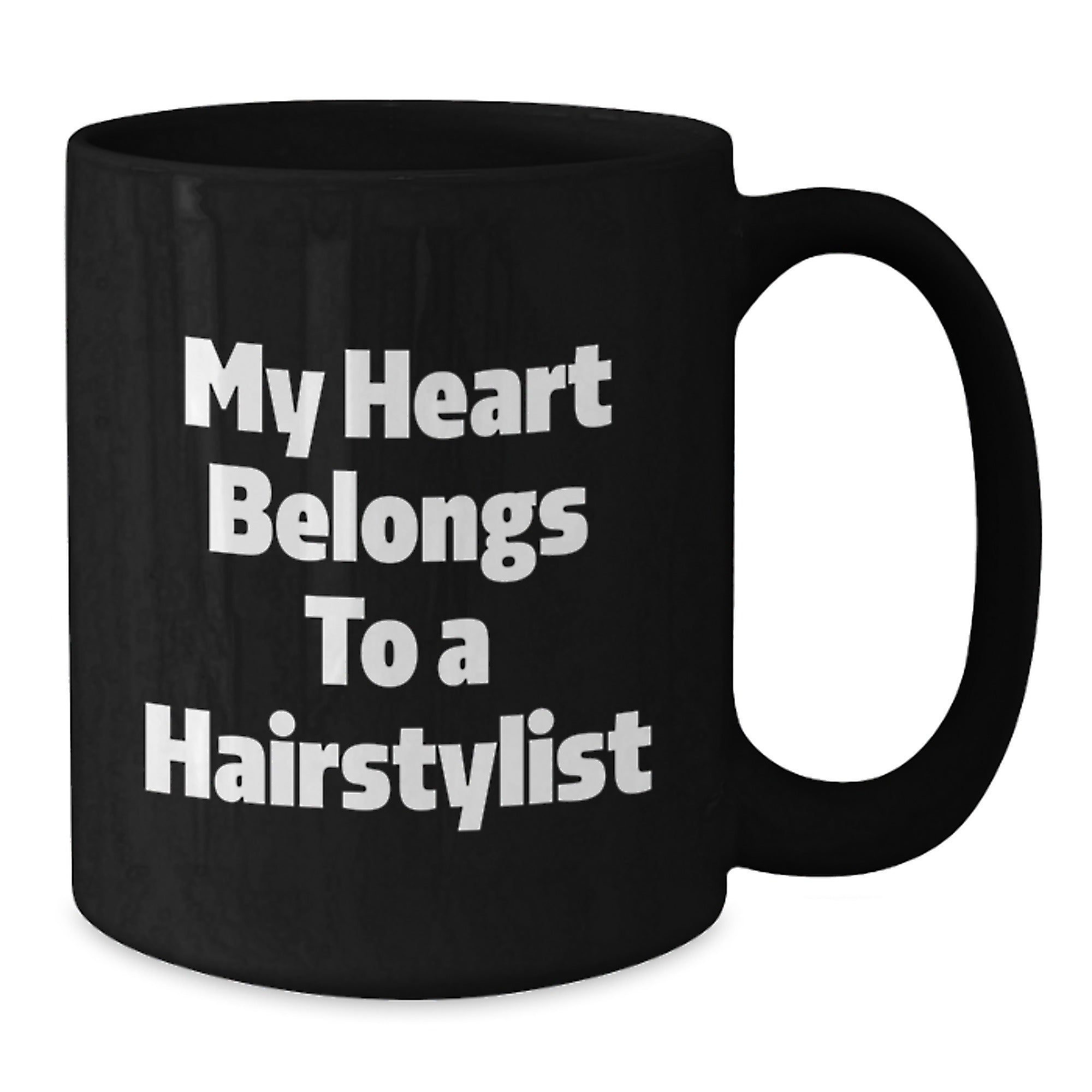Funny Hairstylist Gifts from Friends for Women, 'My Heart Belongs To A Hairstylist' Black Coffee Mug for Graduation Unique Gifts - Additional