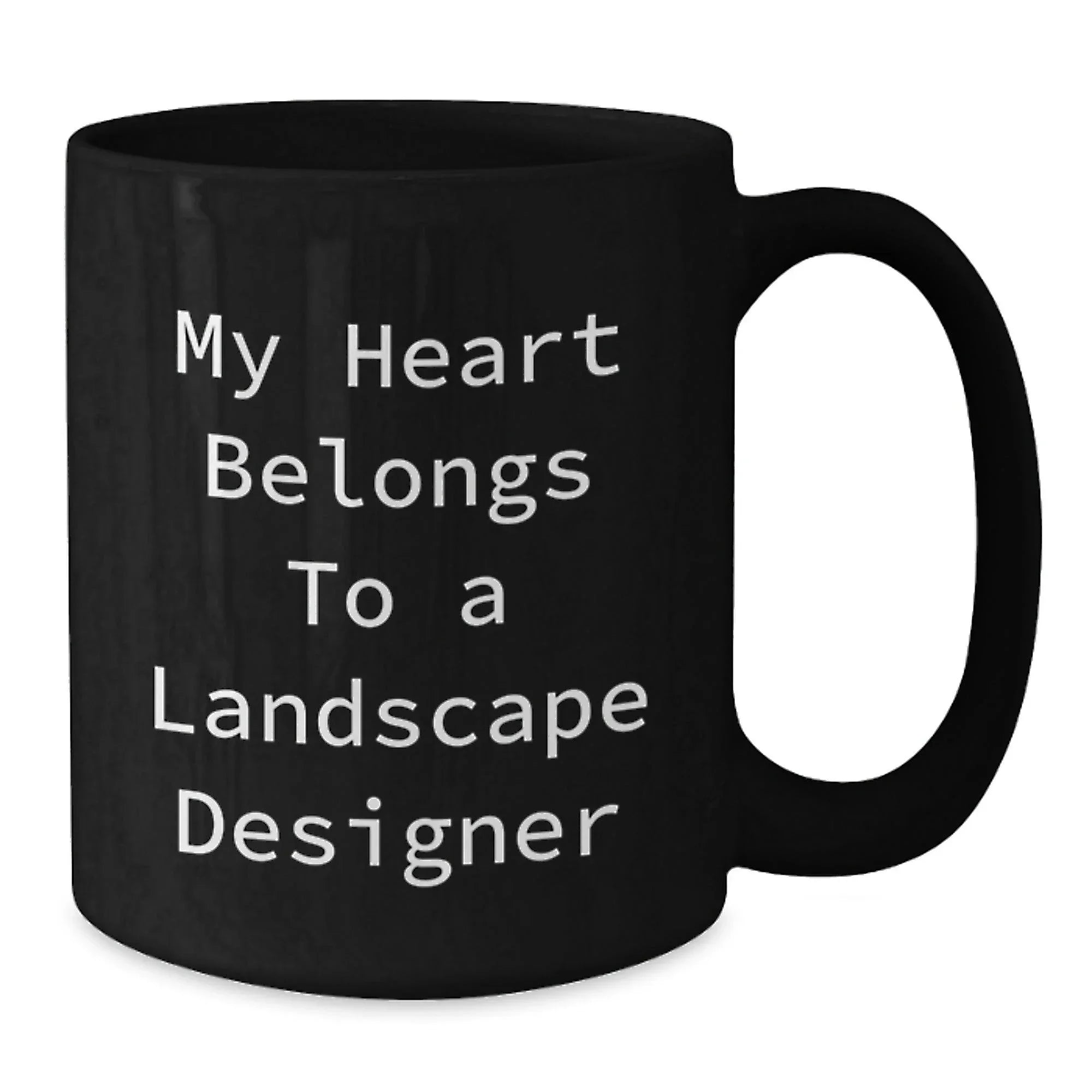 Funny Landscape Designer Gifts from Friends for Men, Women, Coworkers, Family - 'My Heart Belongs To A Landscape Designer' Christmas Unique Mugs