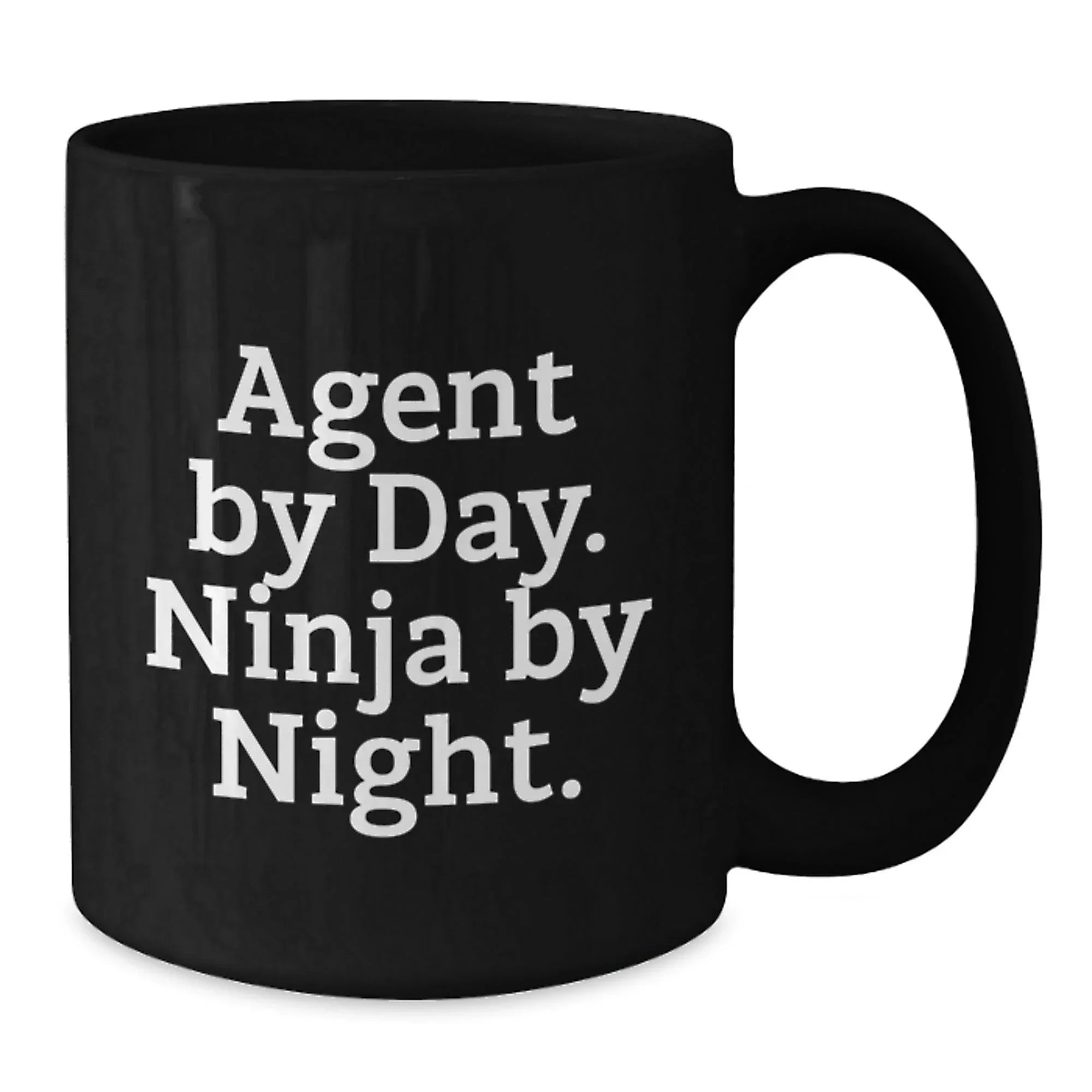 Agent Gifts from Men - Funny Agent Black Coffee Mug for Agent Friends, Agent Christmas Unique Gifts, Agent by Day Ninja by Night